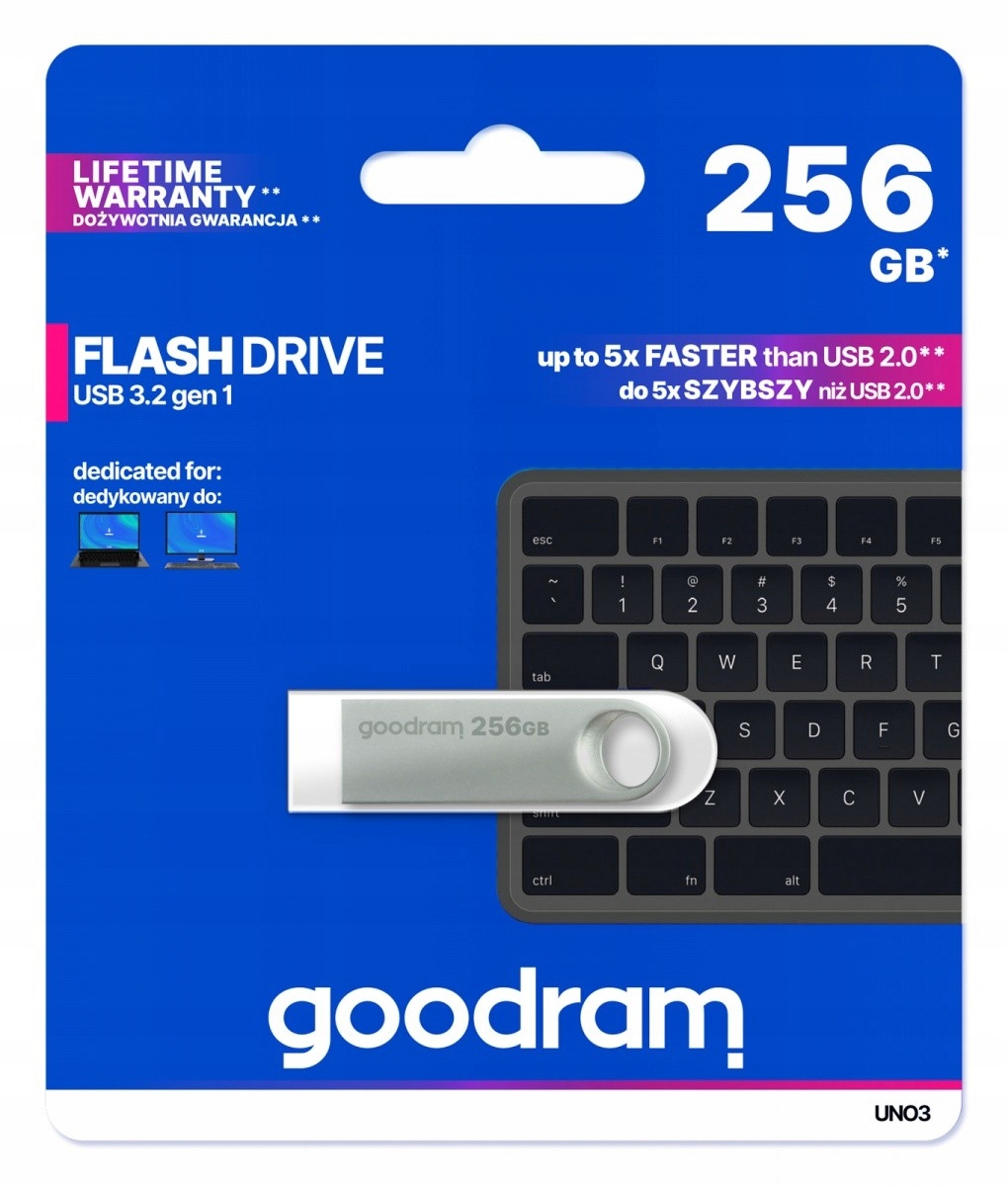 Goodram UNO3 256GB USB 3.2 strieborný USB kľúč