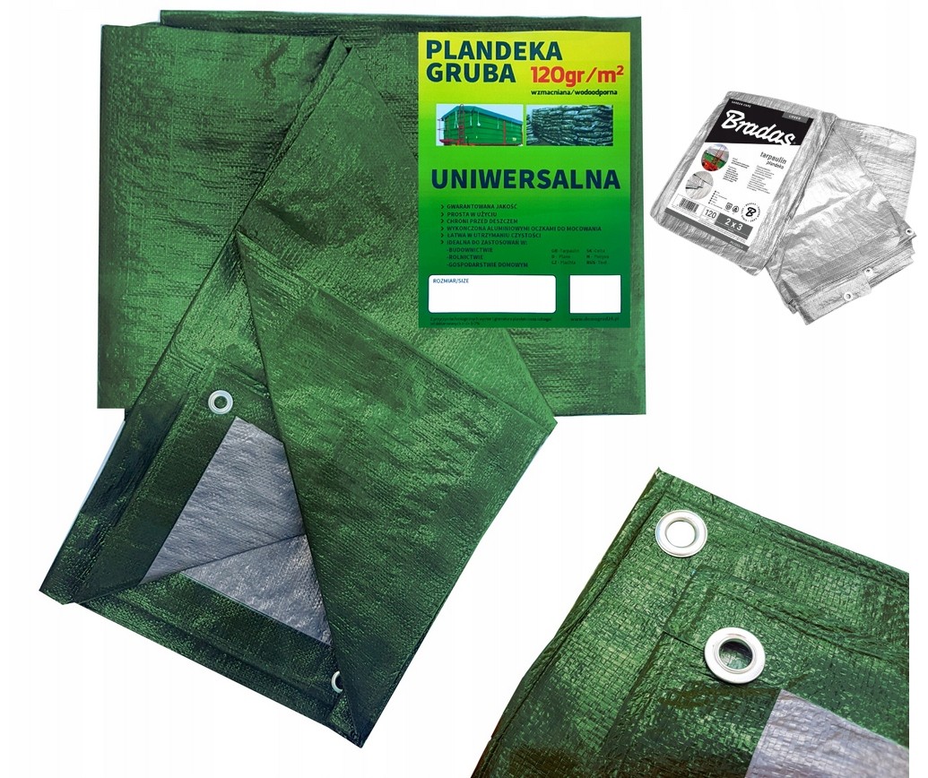 Odolná plachta s UV filtrom, zelená/sivá, 120g/m2, 10x10 m