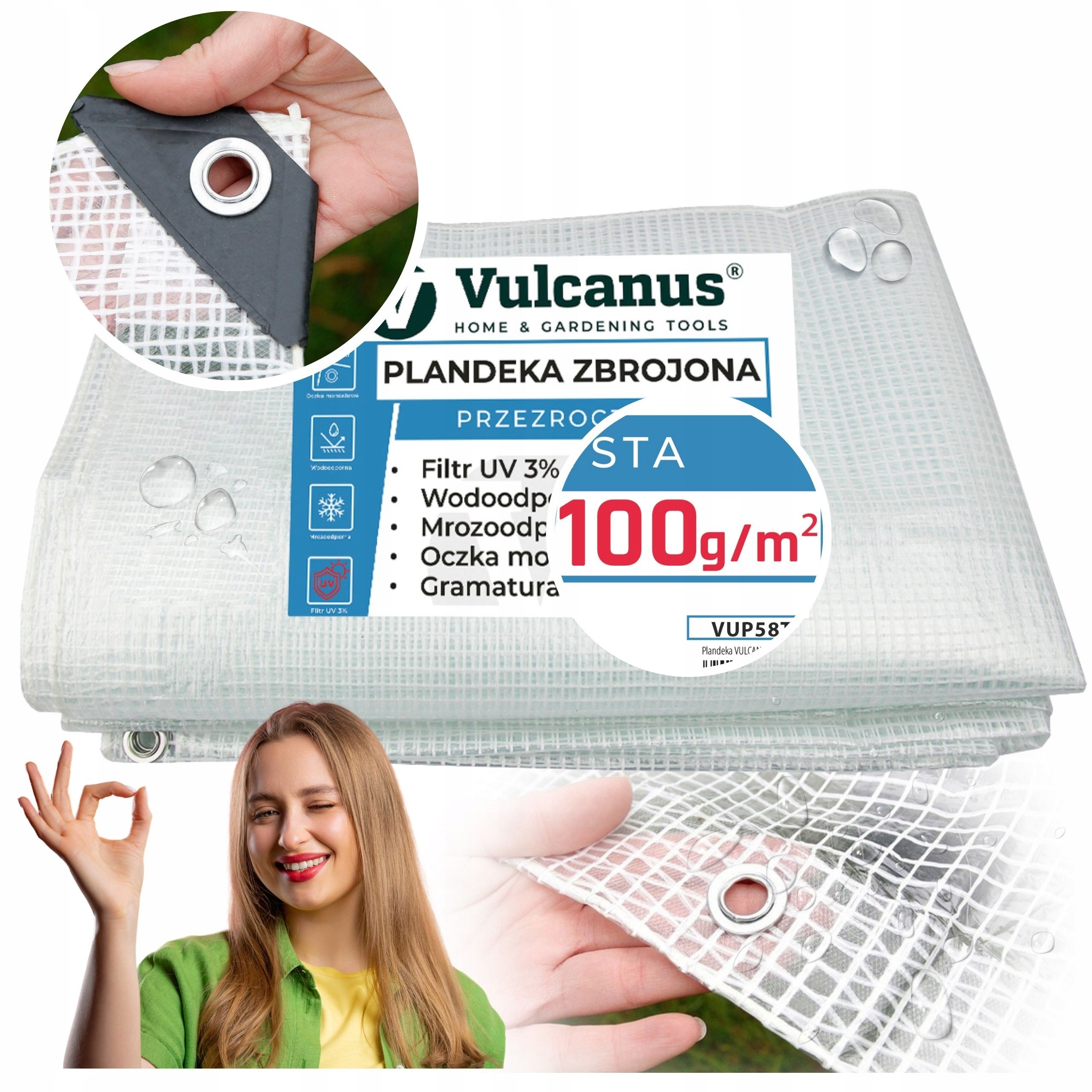 Transparentná zosilnená plachta Vulcanus® 10x15 m – spoľahlivá ochrana za každého počasia
