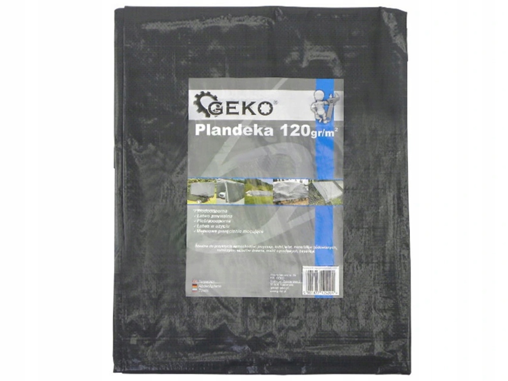 Viacúčelová pevná plachta GEKO - sivá, 4x8m, 120g/m²