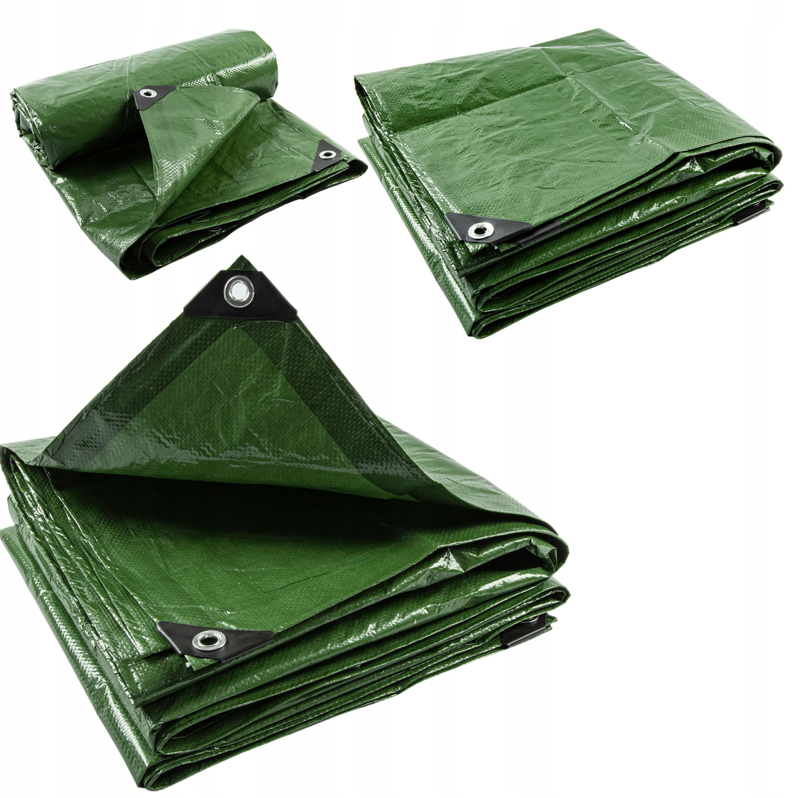 Odolná plachta 4x5 m, zelená, posilnená, UV stabilizovaná, 120g/m2