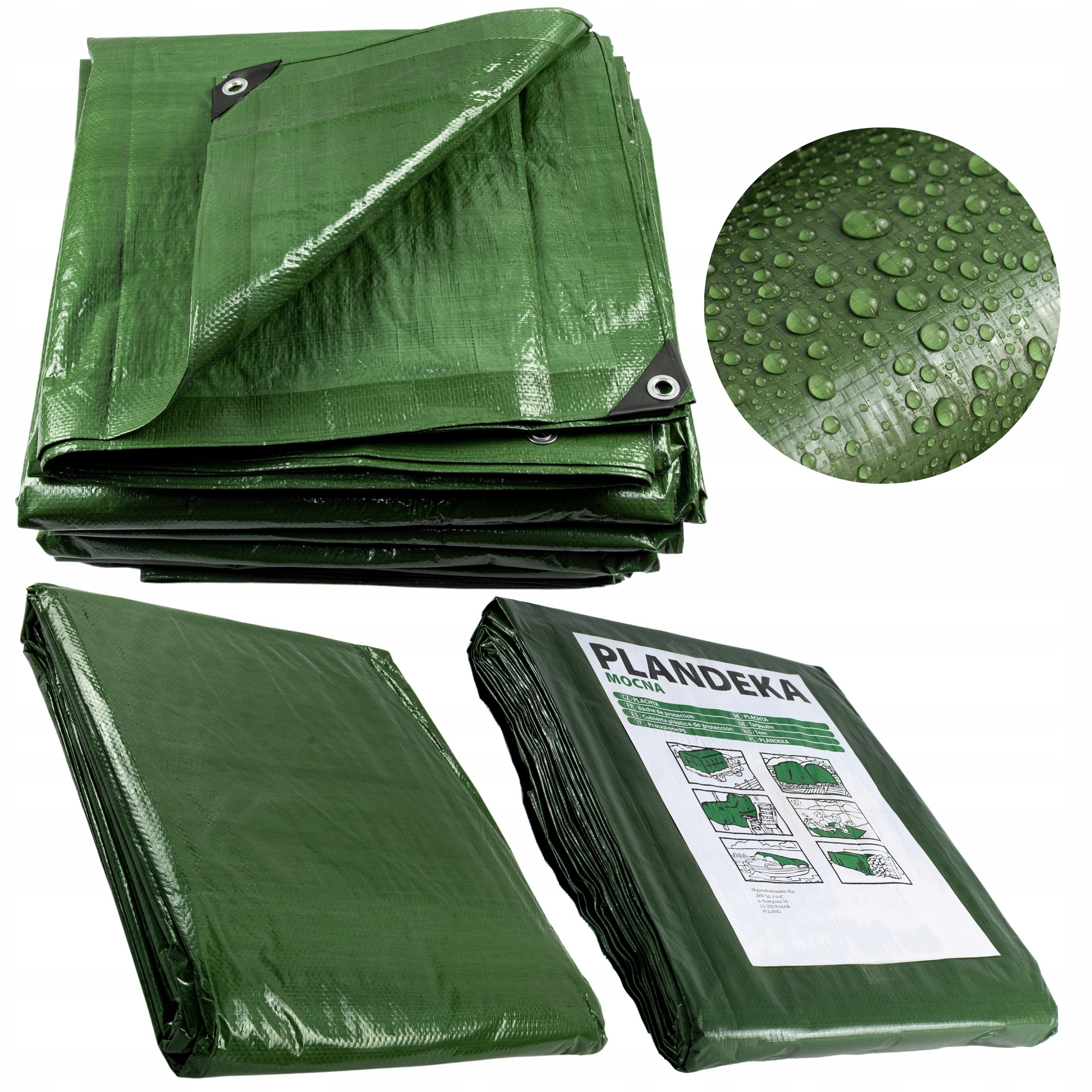 Multipurpose Waterproof Tarpaulin 5x6 m Green, UV Stabilized