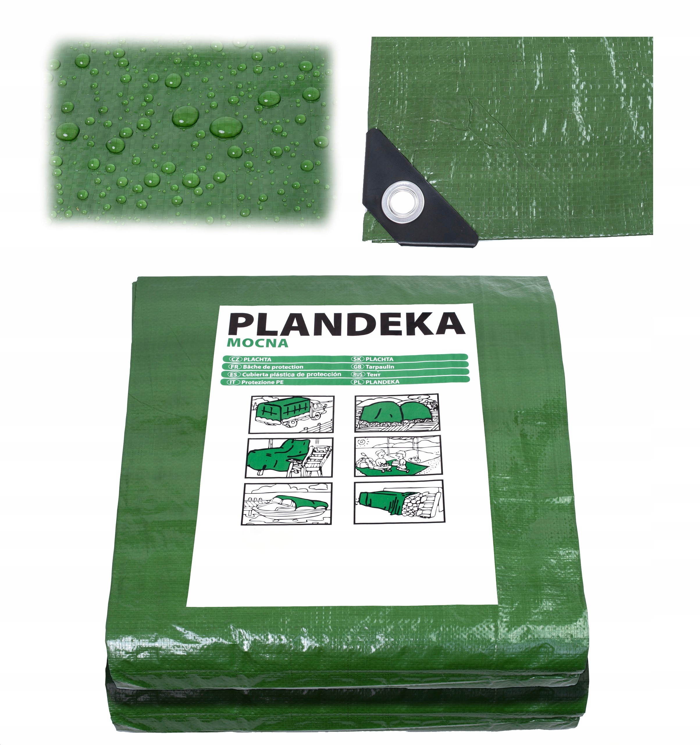 Odolná plachta 6x6 m, zelená, posilnená, 120g - univerzálna ochrana