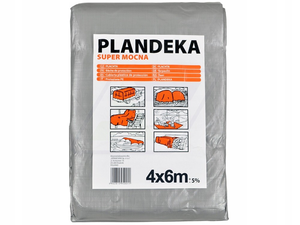 Vysokoodolná plachta 4x6 m, gramáž 160 g/m2, odolná proti vode a mrazu