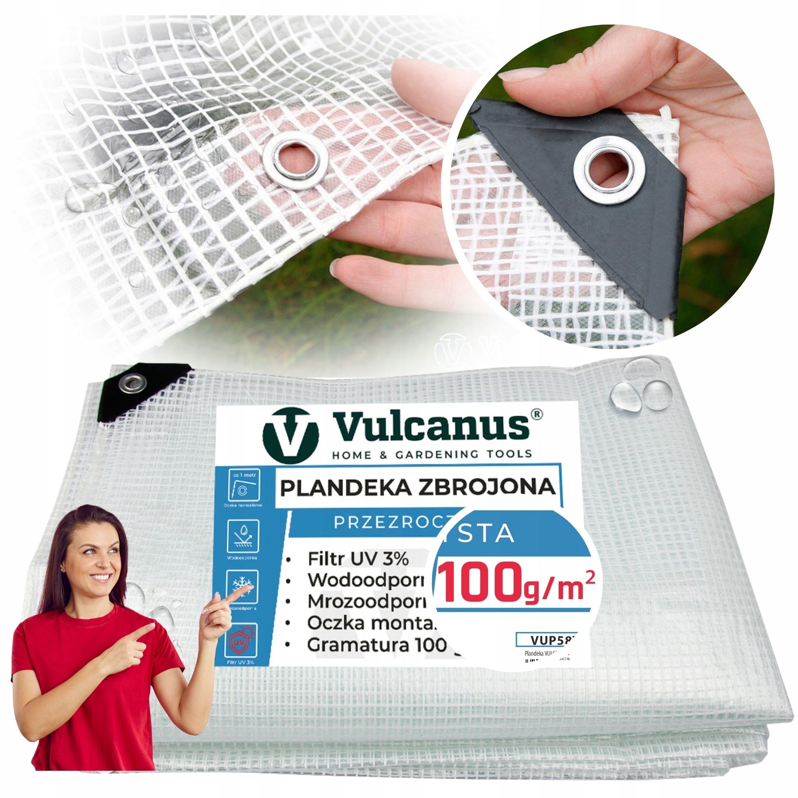 Transparentná posilnená plachta Vulcanus® 4x5 m - ochrana v každých podmienkach