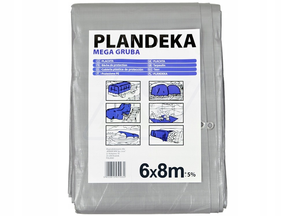 Univerzálna plachta Mega Gruba 6x8 metrov, 260 g/m2