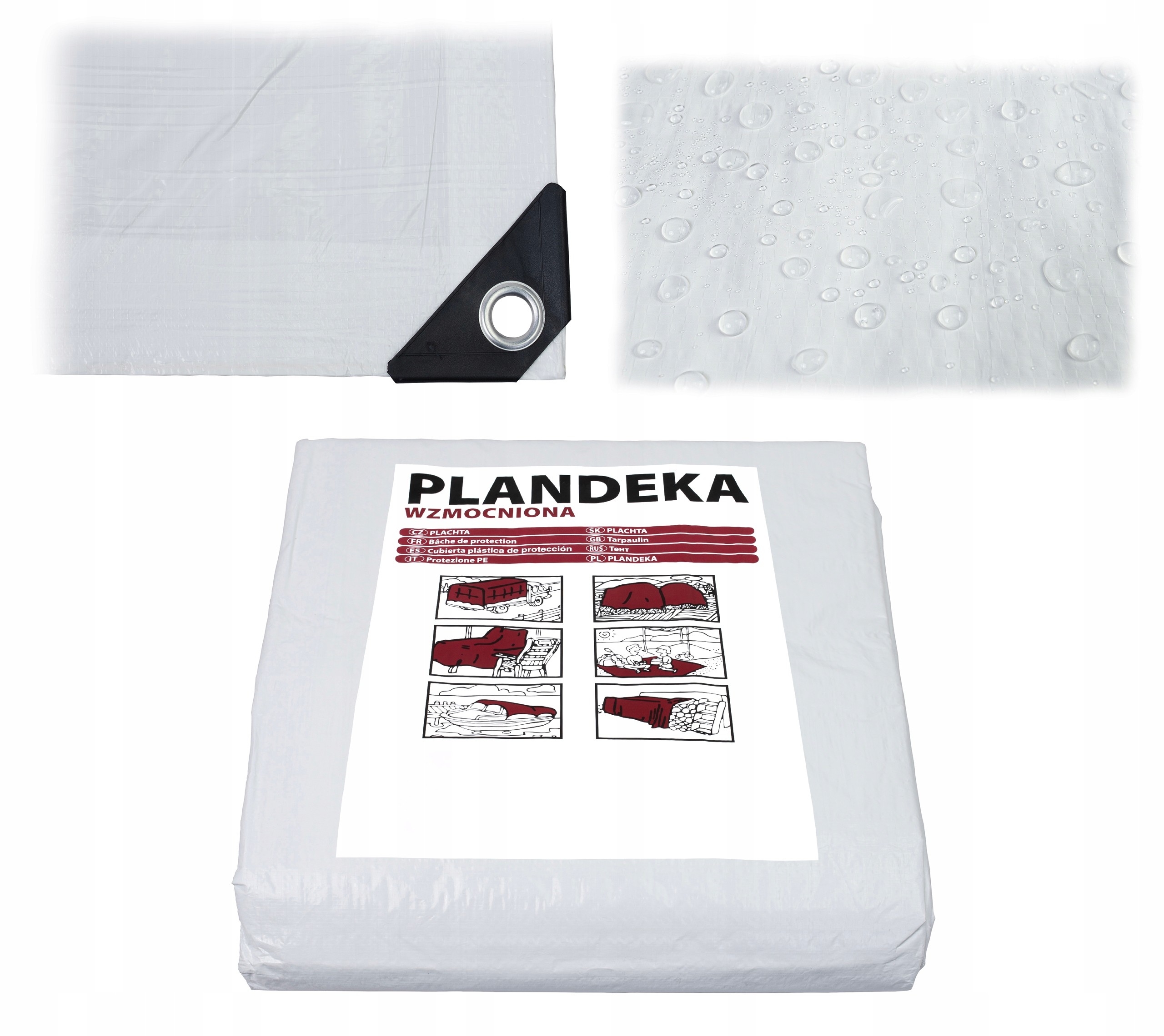 Odolná biela plachta 100g/m2 na ochranu vonkajších priestorov a materiálov