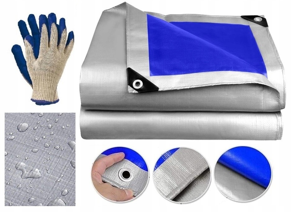 Odolná mrazuvzdorná plachta 5x8 75g s UV ochranou a hliníkovými očkami