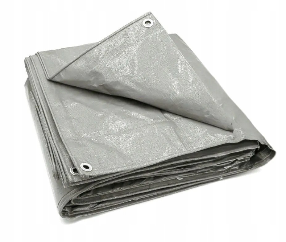 Vodeodolná Plachta s UV Ochrannou 4x5, Zosilnená, 120g/m², Strieborná