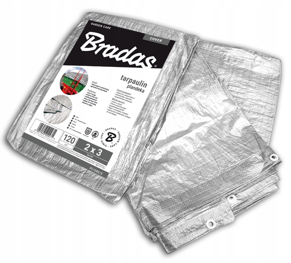 Viacúčelová plachta SILVER 4x5m, 120g - odolná a vodeodolná