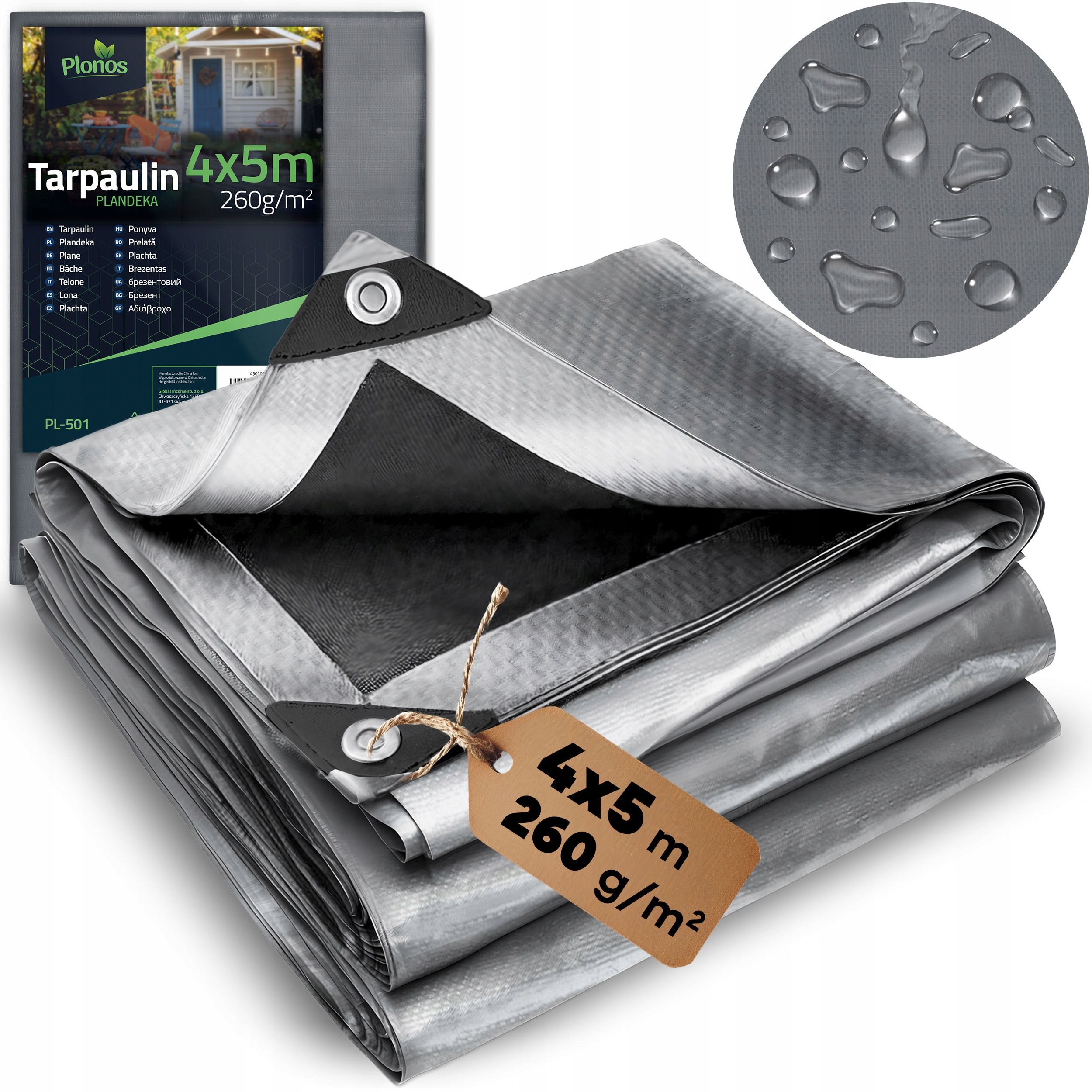 Odolná plachta HDPE 400 x 500 cm, 260 g/m2 - Ideálna pre rok používania
