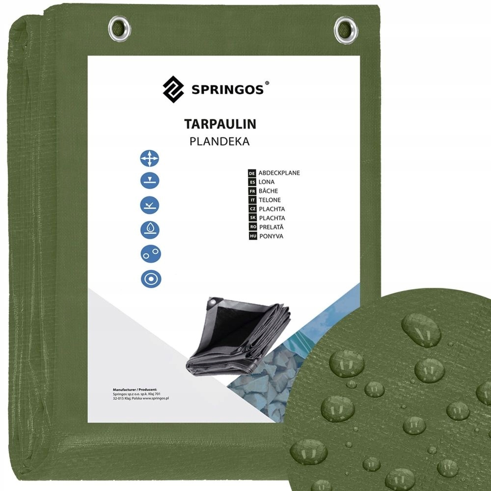 Odolná polyetylénová plachta 3x4 m, 120g PE, zelená SPRINGOS PROTECT