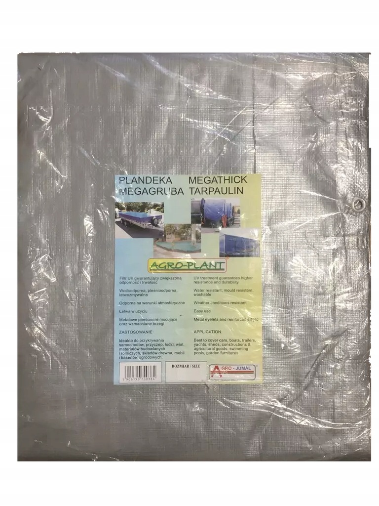 Extra Hustá Strieborná Plachta PE 4 x 5 m, 130 g/m2 s UV Filterom
