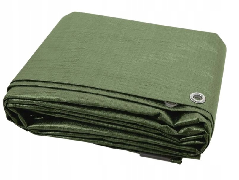 Odolná zelená plachta 150g, 4m x 5m, s hliníkovými očkami