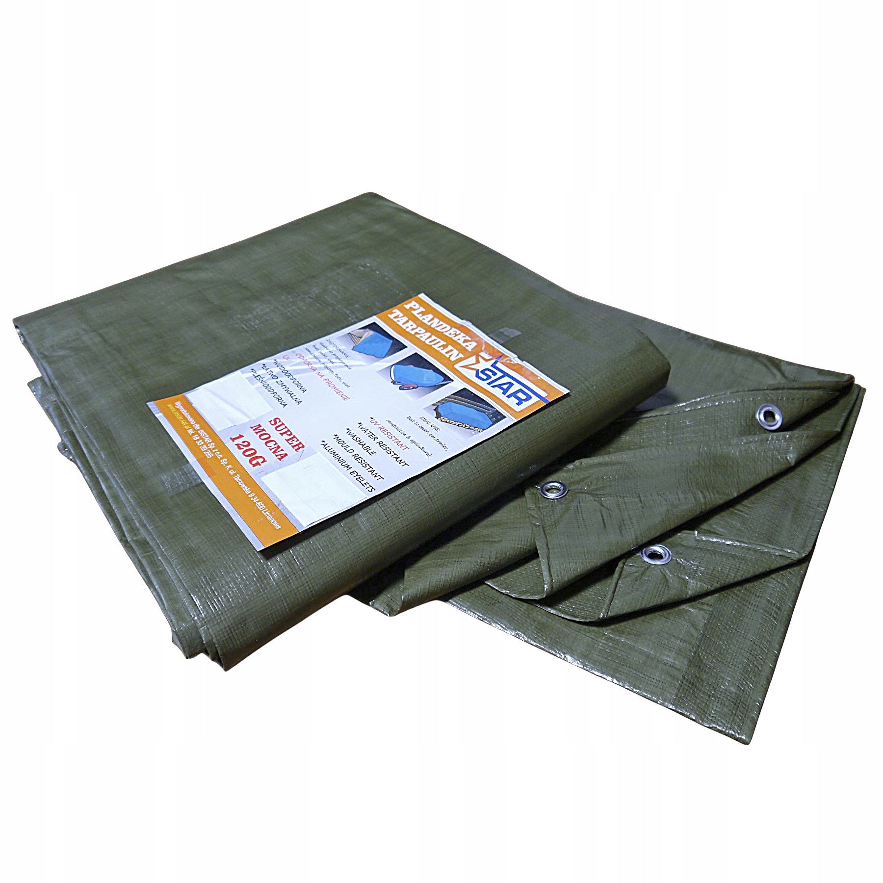 Zelená plachta 4x6 m s UV ochranou, gramáž 120g/m² - INSTAR