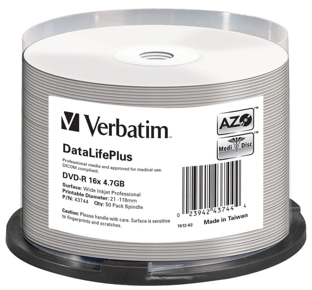 DVD disk Verbatim DVD-R 4,7 GB 50 ks.