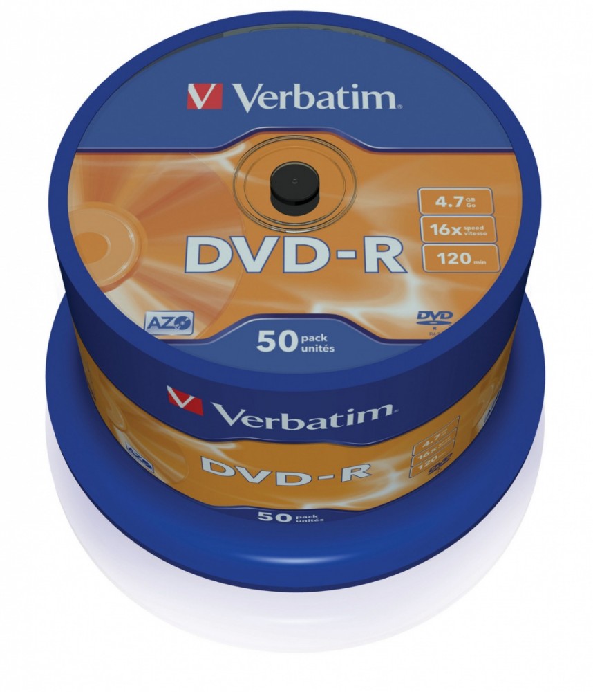 DVD disk Verbatim DVD-R 4,7 GB 50 ks.