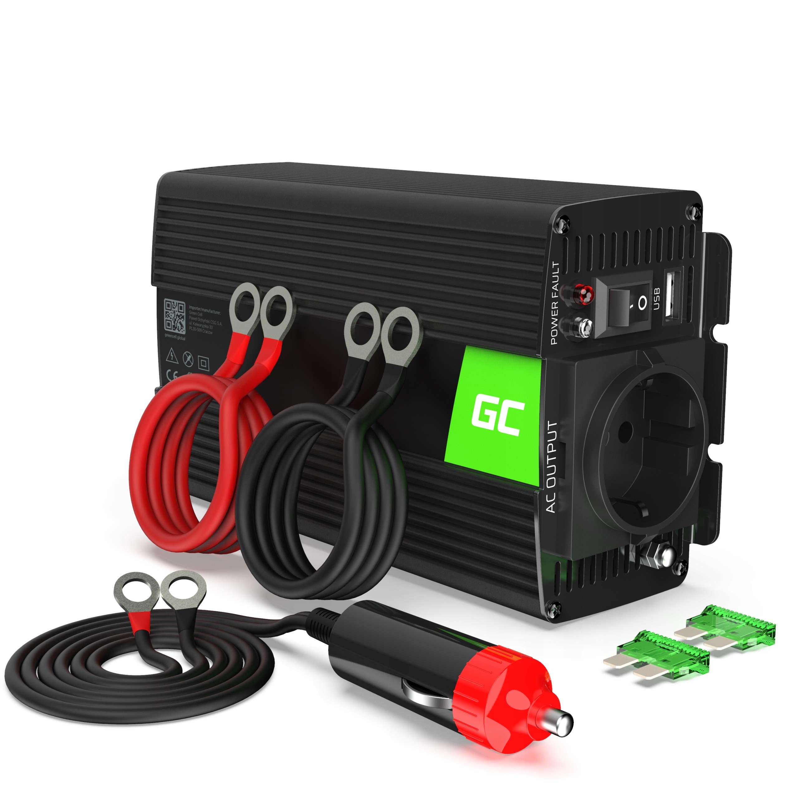 PRZETWORNICA SAMOCHODOWA NAPIĘCIA INWERTER 24V 230V 300W 600W SINUS USB TIR