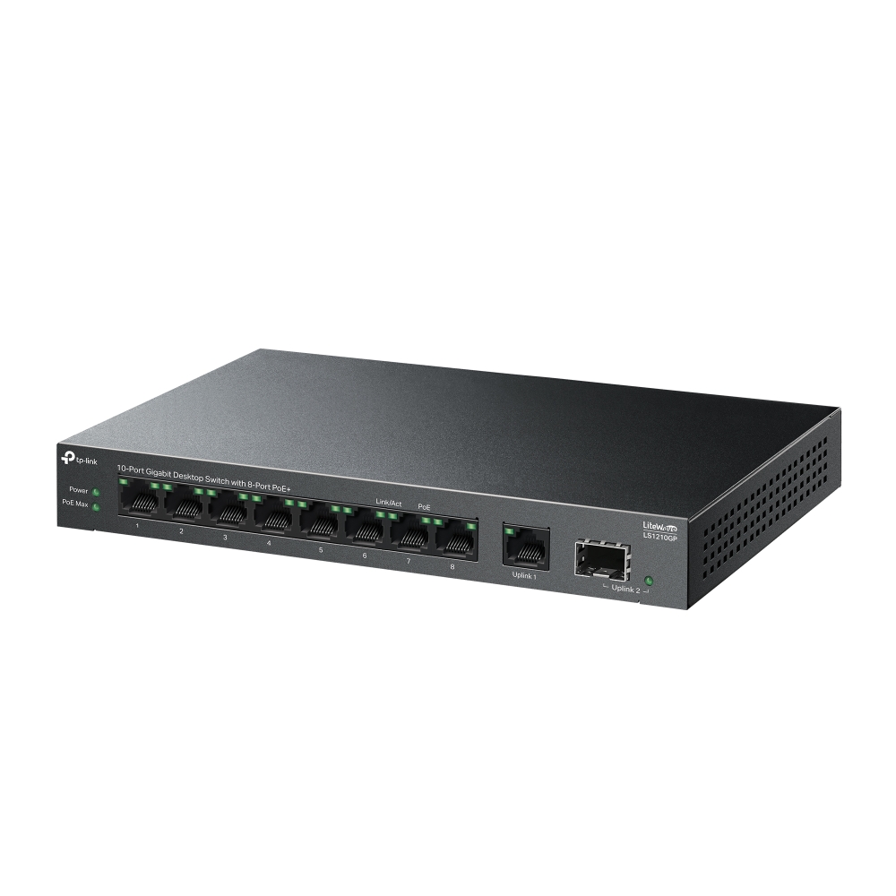 TP-Link LS1210GP 10xGE PoE+ prepínač