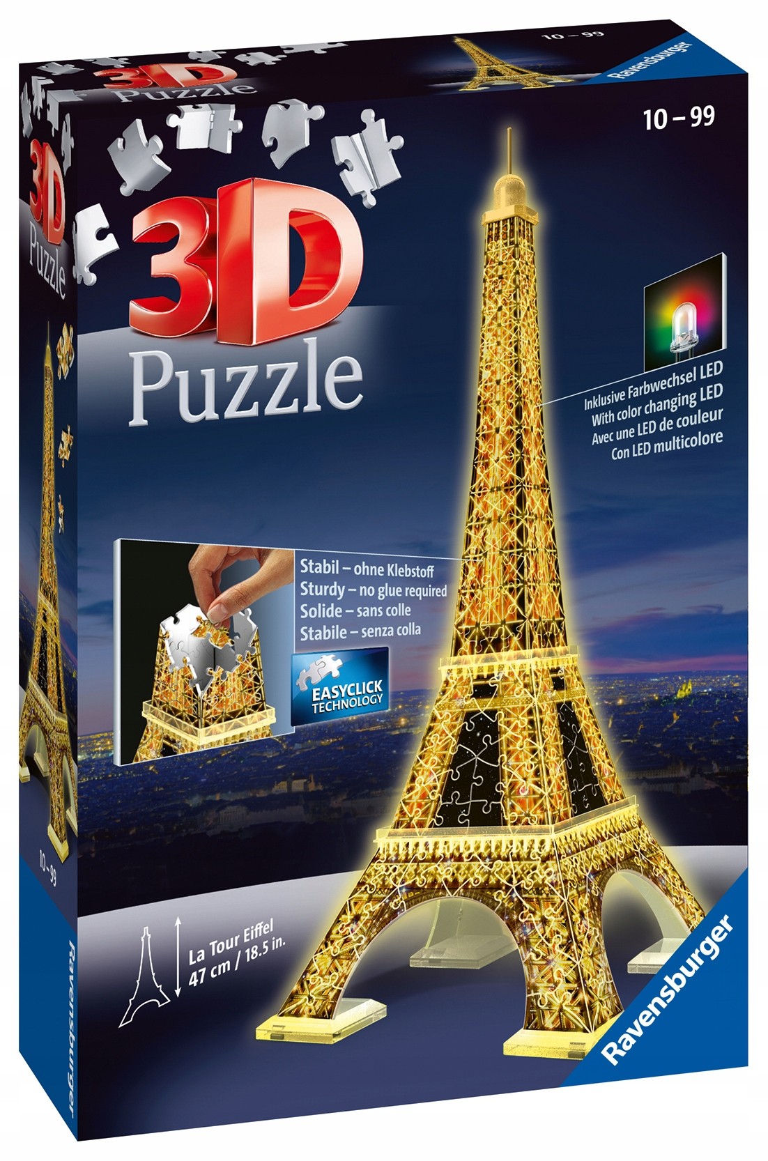 Ravensburger 3D puzzle Eiffelova veža LED nočná edícia 125791