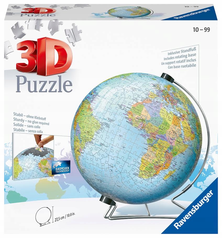 3D puzzle Glóbus Ravensburger, 540 dielikov