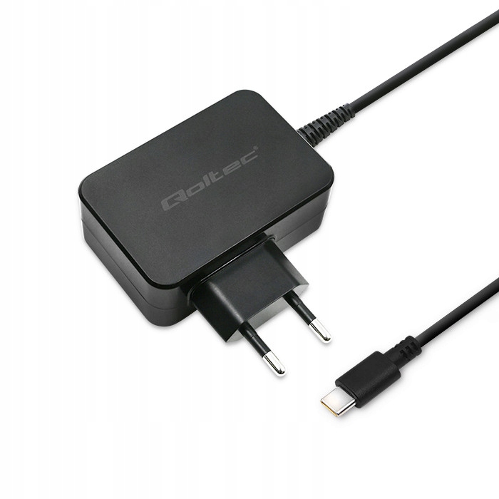 Nabíjačka do steny Qoltec 51024 65W 5-20V 3-3,25A USB-C PD, čierna