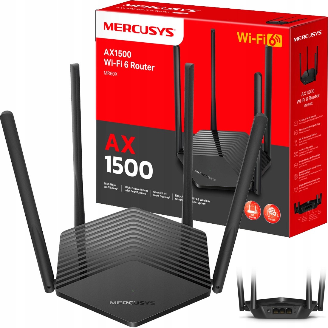 Prístupový bod, router Mercusys MR60X 802.11ax (Wi-Fi 6)
