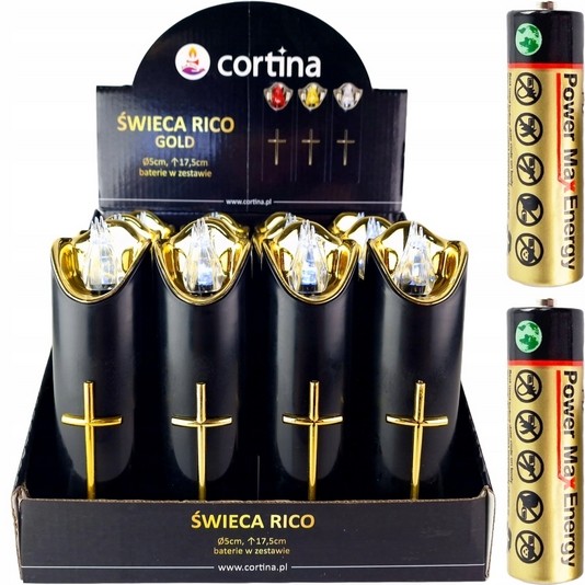 LED Sviečka RICO 17cm, Batériová, Studená Biela, Sada 12 ks