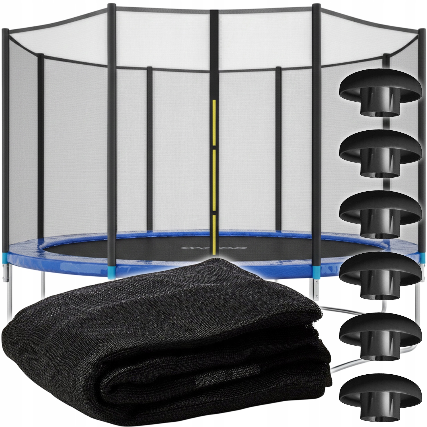 SILNÁ VONKAJŠIA TRAMPOLÍNA S DĹŽKOU 2,4 m, SIEŤOU 244 – 252 CM, PRE 6 STĹPOV, UV
