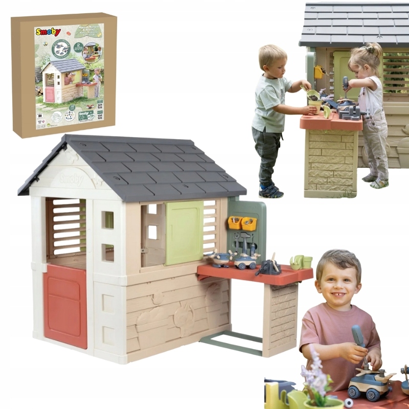 SMOBY LIFE VONKAJŠÍ ZÁHRADNÝ DOMČEK S DIELŇOU NA NÁRADIE PRE DETI
