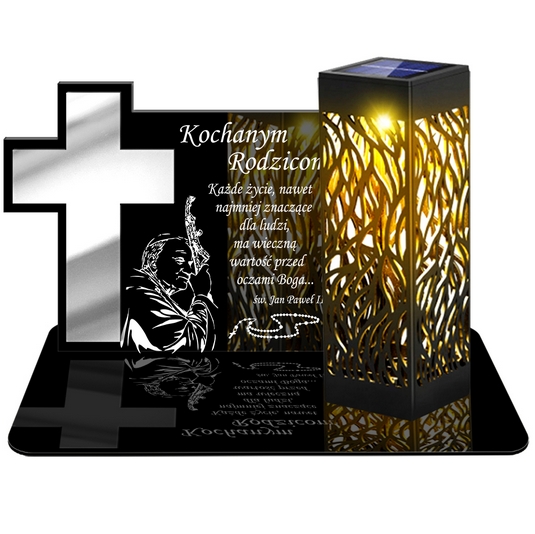 Vysoce odolný solárny LED svietnik PREMIUM XL s dymovým dekorom