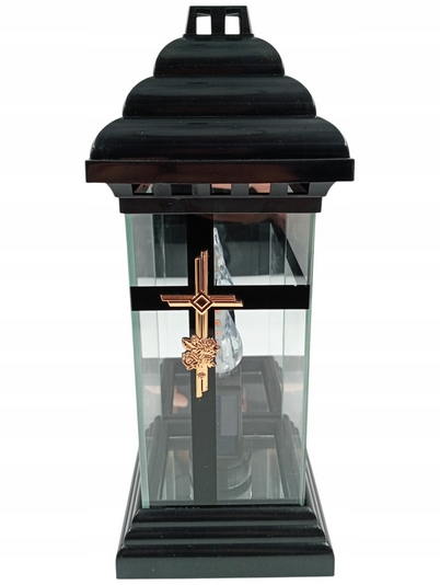 Exkluzívny plastový cintorínsky svietnik s solárnym vložkom, LED, 34 cm