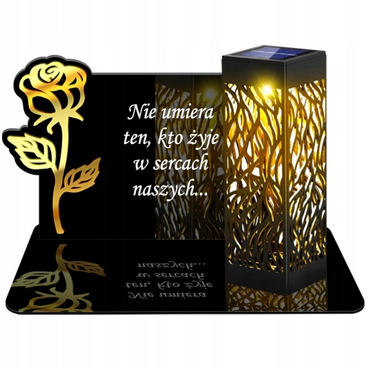 Ekologický solárny pamätník LED PREMIUM XL s čidlom stmievania