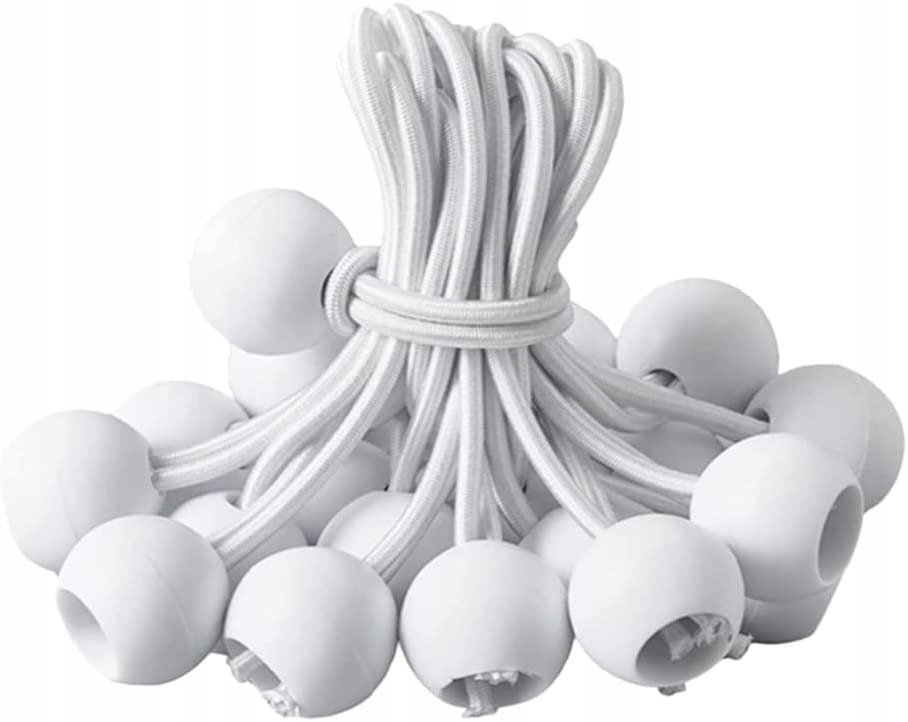 50x Univerzálne gumové expandery s guľou na upevnenie plachiet, stanov a trampolín, 15 cm