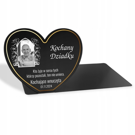 Personalizovaná podložka pod sviečku na hrob - čierna, odolná