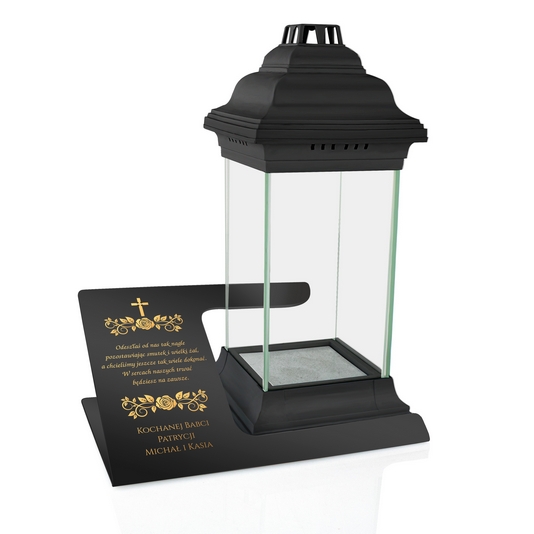 Personalizovaná podložka pod sviečku na hrob s lampionom