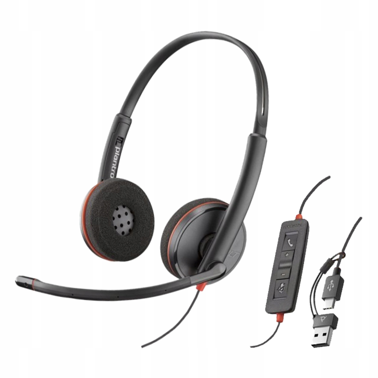 Slúchadlá cez uši Poly BW 3220 USB-C + USB-C/A
