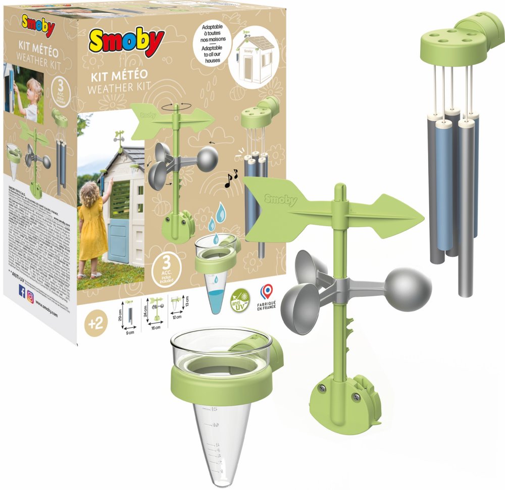 Smoby meteorologická sada pre záhradné domčeky, zrážkomer, zvonkohra