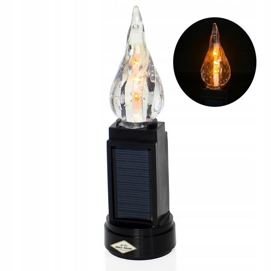 Solárny Wkład do Zniczy LED 16cm Čierny - Imitácia Živého Plameňa
