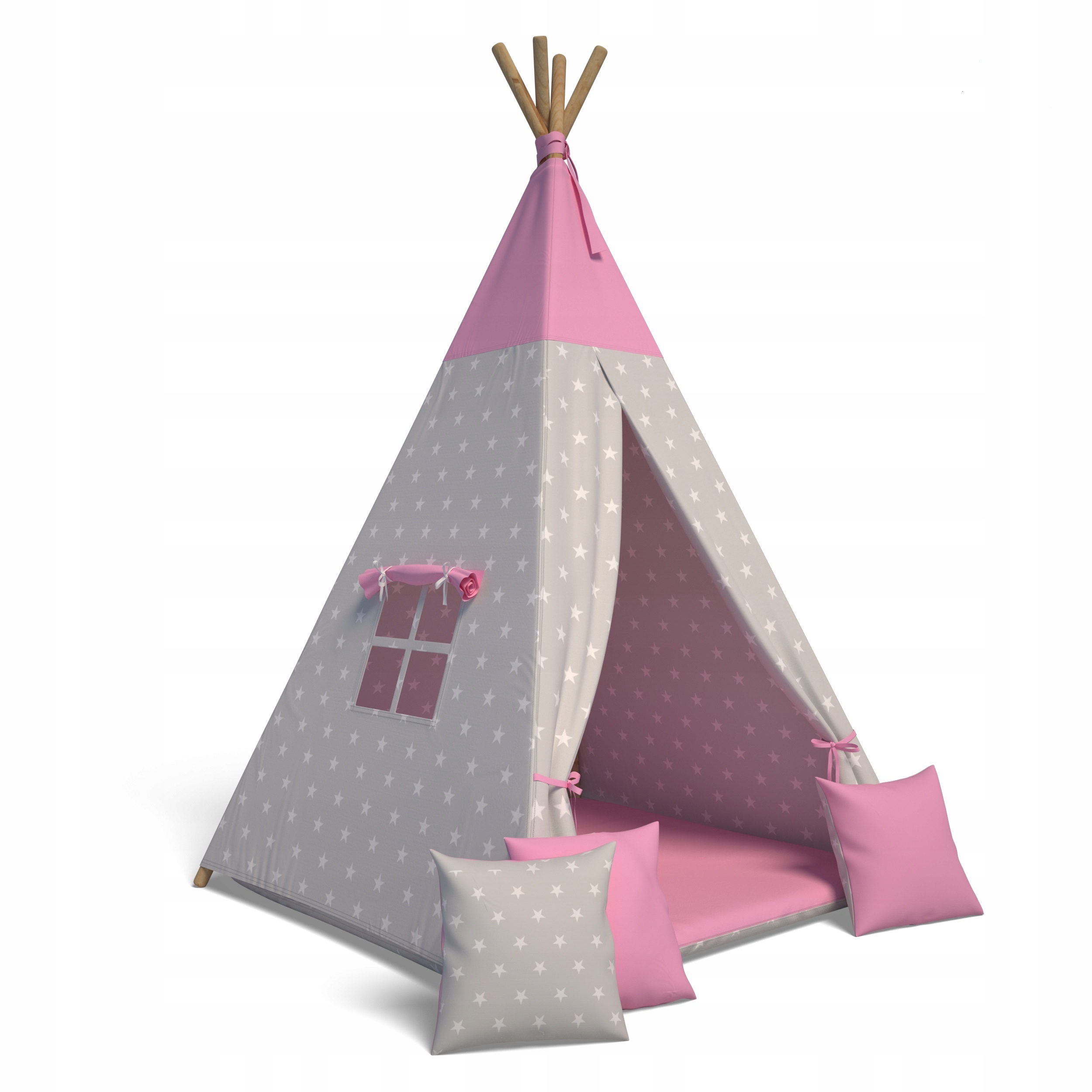 Stan TiPi Wigwam + 3 ks vankúšov + karimatka RUŽOVÁ