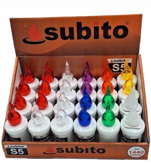 Klasický vklad do svietnikov Subito S5 - mix farieb, 24 ks