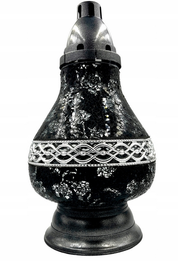 ✨ Dekoratívna Lampa - Svietnik Karafka s Efektom Vitráže a Lesklými Ornamentami ✨