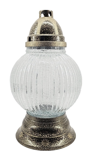 Veľká zmrazená sklenená lampa svietnik Kula K20 s ručným zdobením