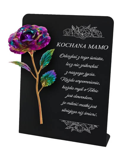 Svetelná Večná Ruža - Pamätná Statuetka 28 cm