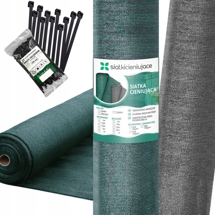Tieniaca sieť 1,2×50 m | 90 % tienenie, UV Protect 5+, zelená / antracit