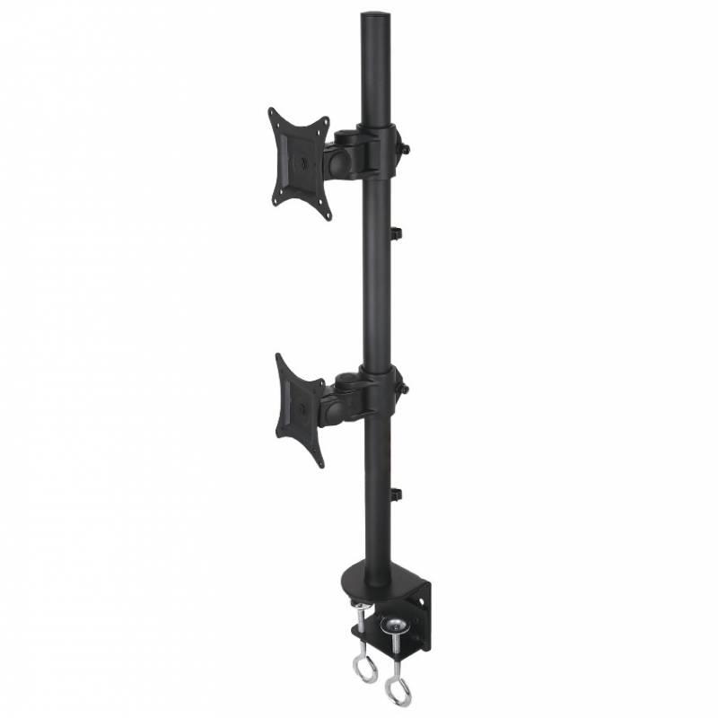 Držiak na stôl pre LCD/LED, 13-27 palcov, dvojitý, čierny