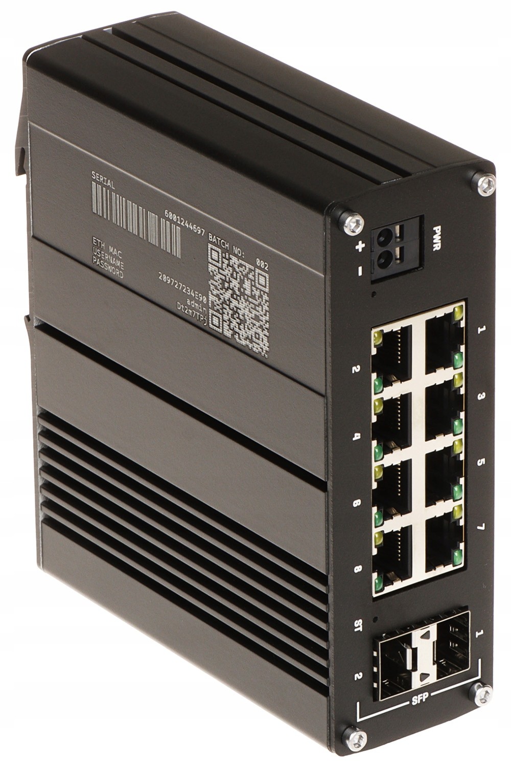 Priemyselný spravovaný prepínač Teltonika TSW212 2xSFP 8xGbE L2/L3