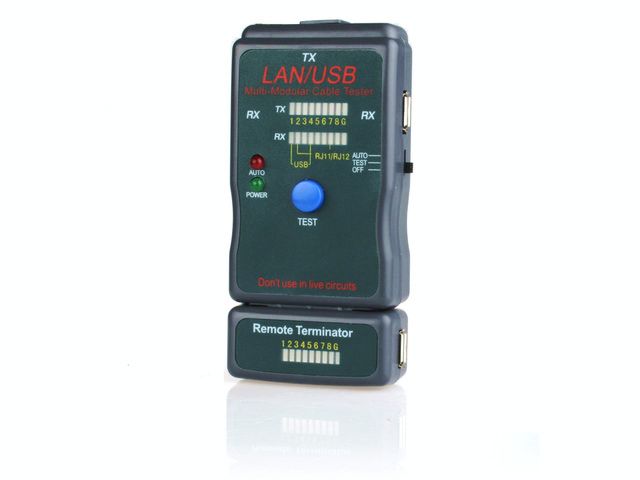 Tester ethernetových káblov Gembird NCT-2 pre UTP, STP a USB