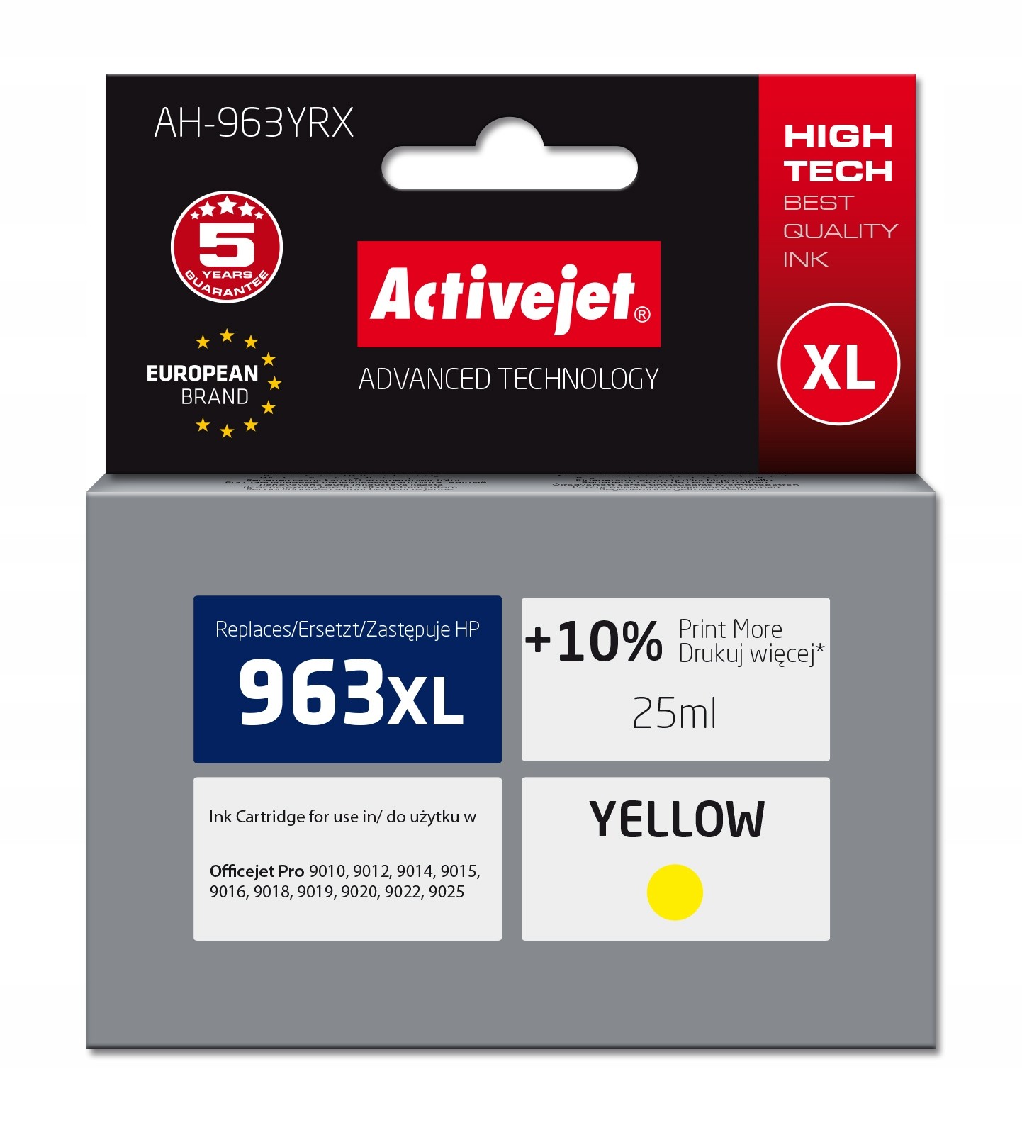 Atrament ActiveJet AH-963YRX pre HP žltý