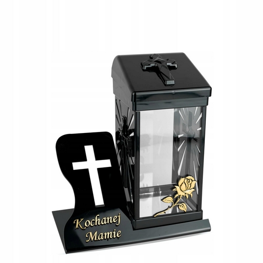 Pamätný zapaľovač pre milovanú mamu, vysoký 26 cm, so sklom a rytou venovaním